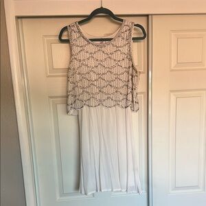 Alya Black and White Patterned Mini Dress